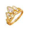 Wholesale Women's Copper Crown Ring With Diamondencrusted Zircon And Electroplating