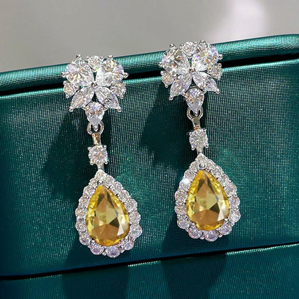 Wholesale Women's Copper Drop Shape Flower Leaf Earrings