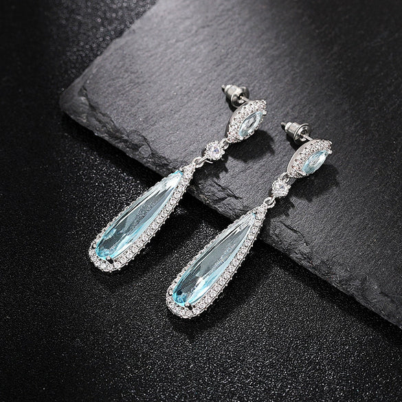 Wholesale Women's Copper Drop Shape Middle Ancient Style Natural Earrings
