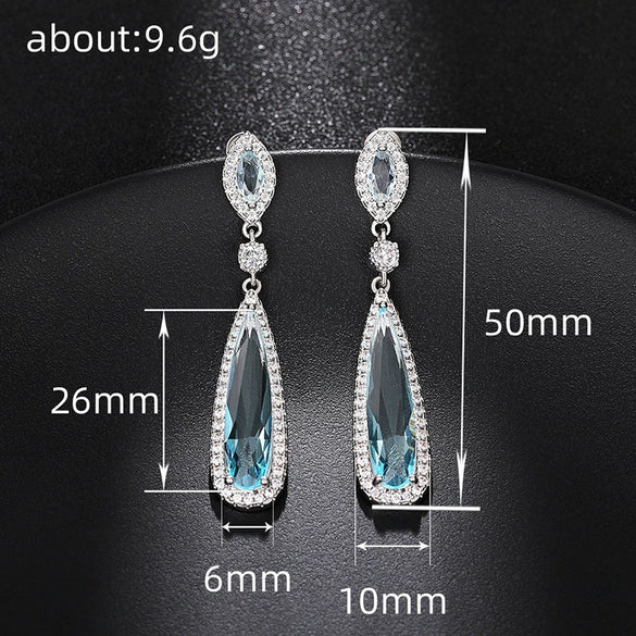 Wholesale Women's Copper Drop Shape Middle Ancient Style Natural Earrings
