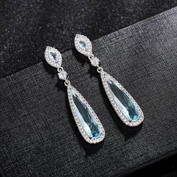 Wholesale Women's Copper Drop Shape Middle Ancient Style Natural Earrings