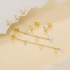 Wholesale Women's Copper Drop Shape Zirconia Butterfly Tassel Pendant Earrings Sweet Style