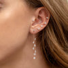 Wholesale Women's Copper Drop Shape Zirconia Butterfly Tassel Pendant Earrings Sweet Style