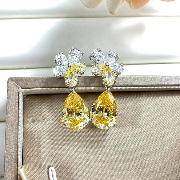 Wholesale Women's Copper Dropshaped Flower Earrings In Fashion Ol Style