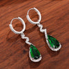 Wholesale Women's Copper Dropshaped Zircon Inlaid Baroque Style Long Ear Buckle Earrings