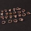Wholesale Women's Copper Ear Bone Piercing Earrings With Flower Pattern And Inlaid Zircon