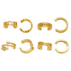 Wholesale Women's Copper Ear Clip Earrings Loveshaped Heart Star Geometric Electroplated