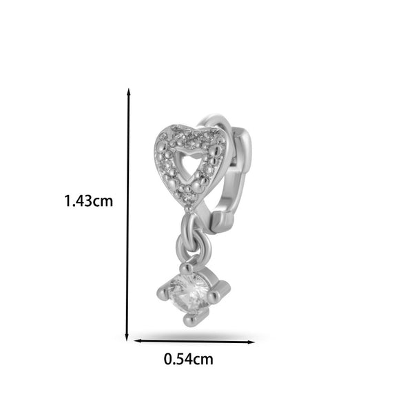 Wholesale Women's Copper Earring With Flower Pattern And Microinlaid Zircon