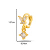 Wholesale Women's Copper Earring With Flower Pattern And Microinlaid Zircon