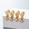 Wholesale Women's Copper Earring With Flower Pattern And Microinlaid Zircon