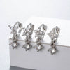 Wholesale Women's Copper Earring With Flower Pattern And Microinlaid Zircon