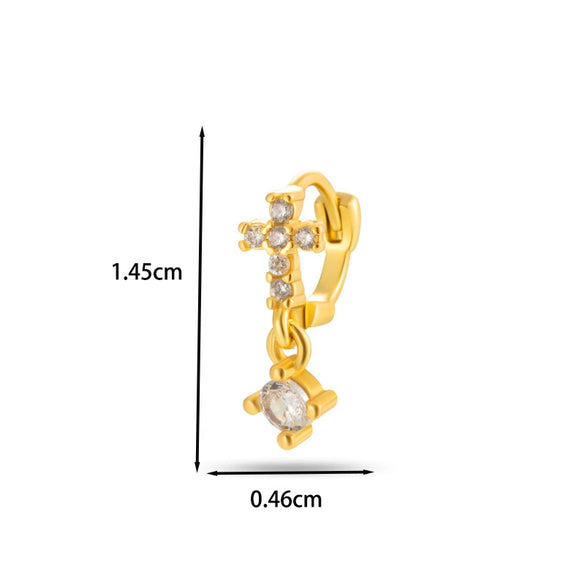 Wholesale Women's Copper Earring With Flower Pattern And Microinlaid Zircon