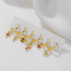 Wholesale Women's Copper Earrings Set With Inlaid Zircon Heart And Geometric Patterns Joker Style