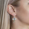 Wholesale Women's Copper Earrings With Dragonfly Animal Zodiac Drop Shape And Geometric Patterns In Pastoral Style