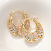 Wholesale Women's Copper Earrings With Flower Leaf Geometric Patterns Electroplated