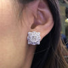 Wholesale Women's Copper Earrings With Flower Pattern And Inlaid Zircon French Cool Style