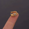 Wholesale Women's Copper Earrings With Flower Pattern And Zircon Design Ushaped Ear Clip