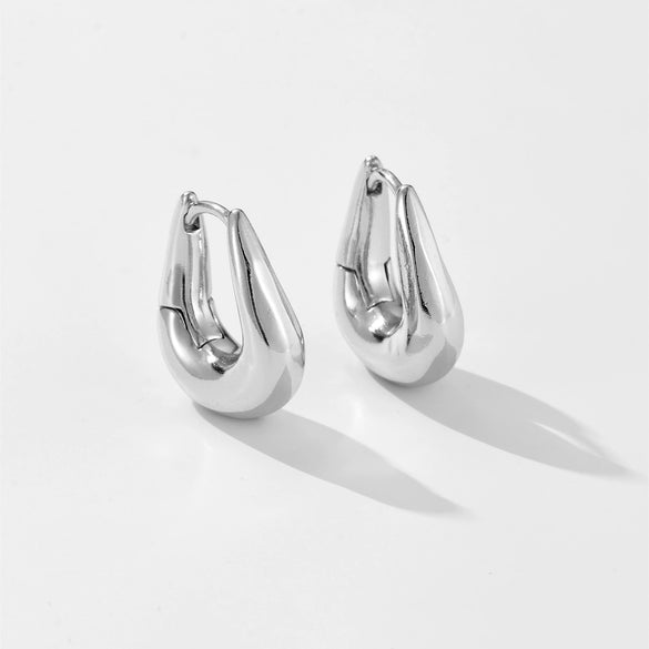 Wholesale Women's Copper Earrings With Geometric Design And Platinum Or 18K Gold Electroplating