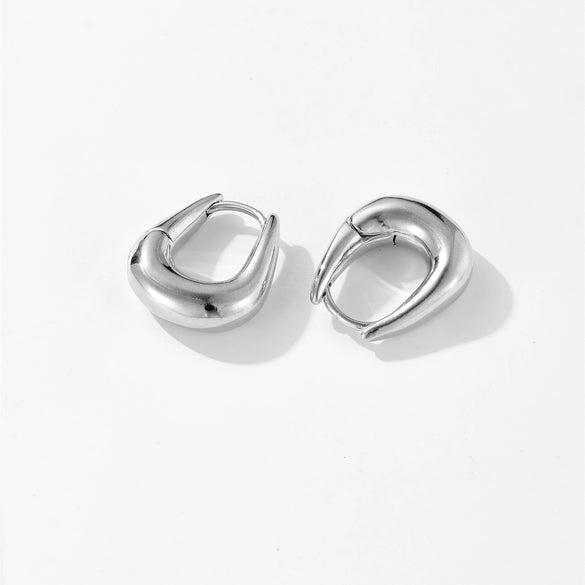 Wholesale Women's Copper Earrings With Geometric Design And Platinum Or 18K Gold Electroplating