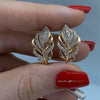 Wholesale Women's Copper Earrings With Geometric Pattern And Zirconia Design In Fashion Ol Style