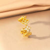 Wholesale Women's Copper Electroplated Fourleaf Clover Open Ring Jewelry For Autumn And Winter