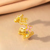 Wholesale Women's Copper Electroplated Fourleaf Clover Open Ring Jewelry For Autumn And Winter