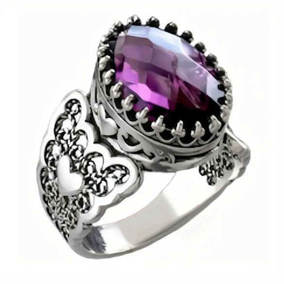 Wholesale Women's Copper Electroplated Geometric Heart Ring In Baroque Medieval Style