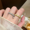 Wholesale Women's Copper Electroplated Gold Inlaid With Zircon Heart Geometric Animal Zodiac Shape Ring Jewelry