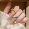 Wholesale Women's Copper Electroplated Gold Inlaid With Zircon Heart Geometric Animal Zodiac Shape Ring Jewelry
