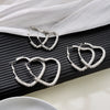 Wholesale Women's Copper Electroplated Heartshaped Diamondstudded Hollowout Earrings