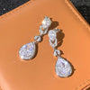 Wholesale Women's Copper Elegant Minimalist Geometric Flower Drop Shape Earrings