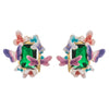 Wholesale Women's Copper Enamel Flower Dripping Oil Earrings Light Luxury Style