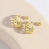 Wholesale Women's Copper Exaggerated Hollow Heart Drop Geometric Earrings With Electroplating