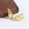 Wholesale Women's Copper Exaggerated Hollow Heart Drop Geometric Earrings With Electroplating