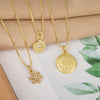 Wholesale Women's Copper Fashion Geometric Star Snowflake Pendant Necklace With Electroplating