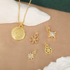 Wholesale Women's Copper Fashion Geometric Star Snowflake Pendant Necklace With Electroplating