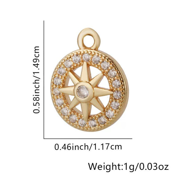 Wholesale Women's Copper Fashion Geometric Star Snowflake Pendant Necklace With Electroplating
