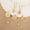 Wholesale Women's Copper Fashion Geometric Star Snowflake Pendant Necklace With Electroplating