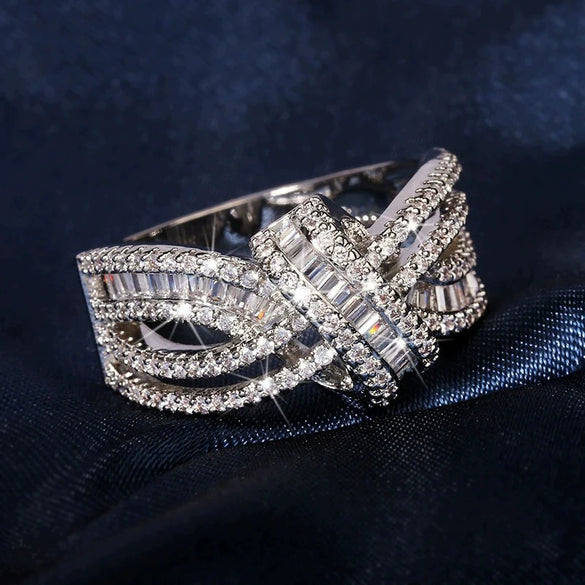 Wholesale Women's Copper Fashion Ol Bow Design Zircon Ring