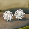 Wholesale Women's Copper Flower And Snowflake Earrings Set With Zirconia