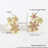 Wholesale Women's Copper Flower Animal Zodiac Electroplated Earrings