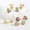 Wholesale Women's Copper Flower Animal Zodiac Electroplated Earrings