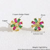 Wholesale Women's Copper Flower Animal Zodiac Electroplated Earrings