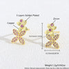 Wholesale Women's Copper Flower Animal Zodiac Electroplated Earrings