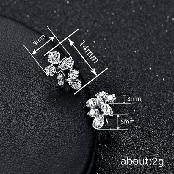 Wholesale Women's Copper Flower Geometric Earrings With Micropaved Zirconia
