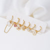 Wholesale Women's Copper Flower Geometric Heart Shape Inlaid Zircon Earrings Set