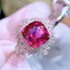 Wholesale Women's Copper Flower Inlaid Zircon Simulation Ruby Ring