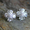 Wholesale Women's Copper Flower Micropaved Zircon Earrings