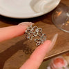 Wholesale Women's Copper Flower Open Ring Cold Style Electroplated