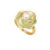 Wholesale Women's Copper Flower Pattern Electroplating Simple Style Ring